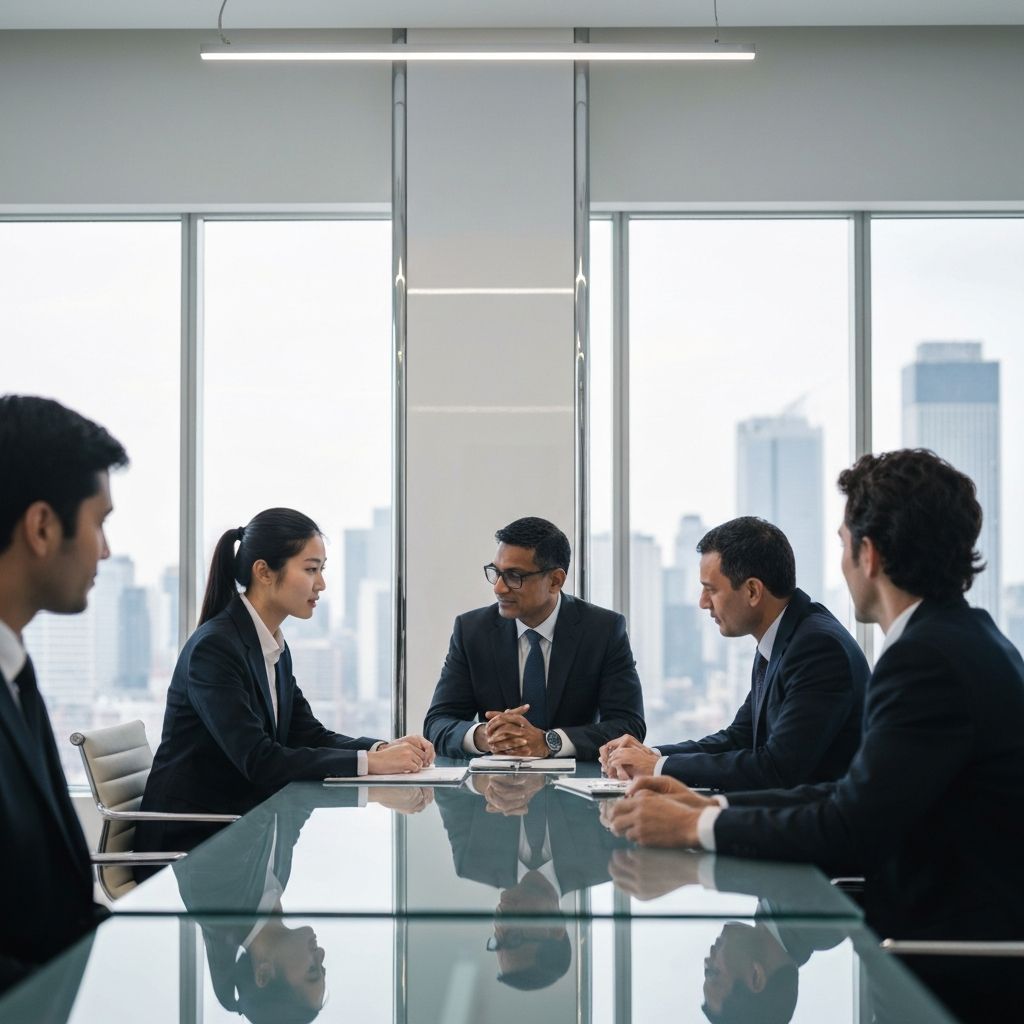 Professional team collaborating in modern office