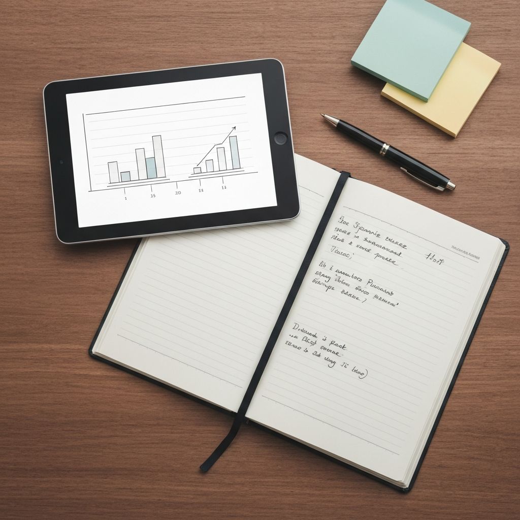 Strategy planning materials on a professional desk